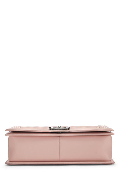 Chanel,  Pink Quilted Calfskin Boy Bag Large, Pink