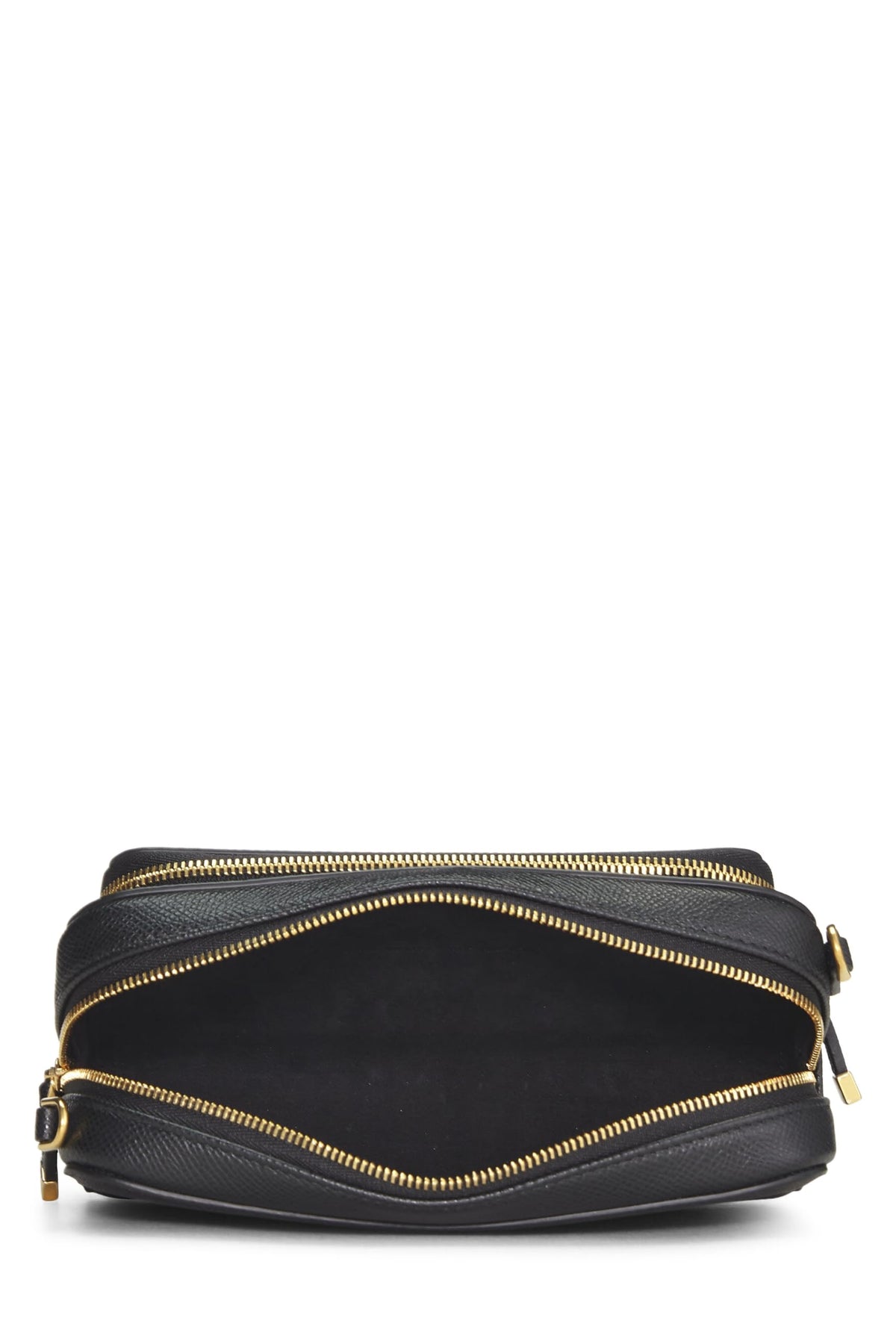 Dior, Black Calfskin Caro Double Pouch Crossbody, Black