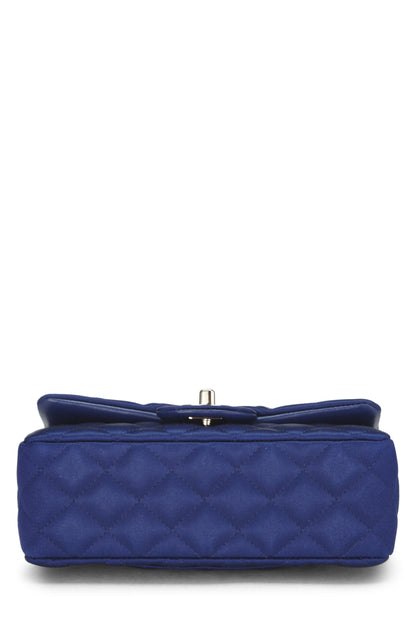 Chanel,  Navy Satin Rectangular Flap Small, Navy