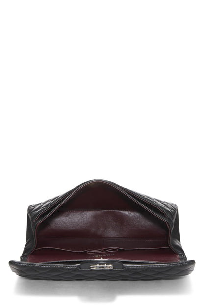 Chanel,  Black Quilted Lambskin Classic Double Flap Medium, Black