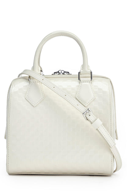 Louis Vuitton,  White Damier Facette Speedy Cube PM, White