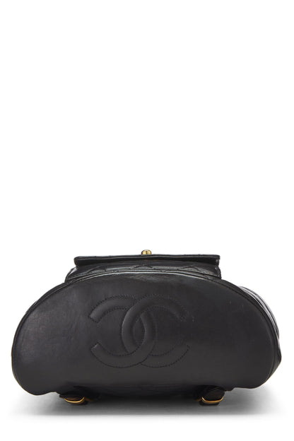 Chanel,  Black Quilted Lambskin 'CC' Classic Backpack Medium, Black