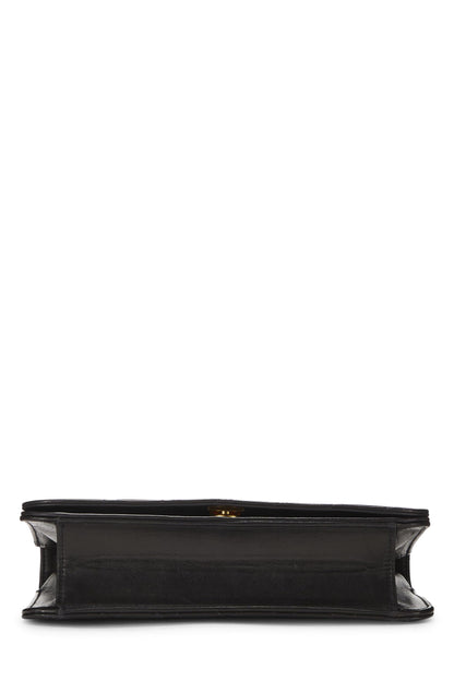 Chanel,  Black Quilted Lambskin Snap Full Flap Small, Black