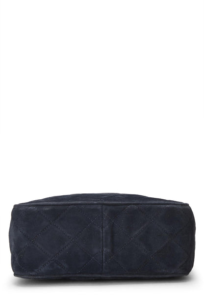 Chanel,  Navy Suede Diamond 'CC' Camera Bag Mini, Navy