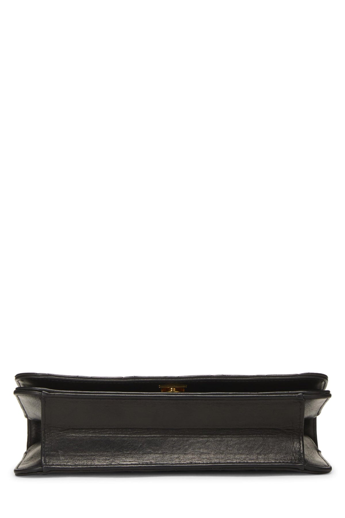 Chanel,  Black Quilted Lambskin Snap Full Flap Small, Black