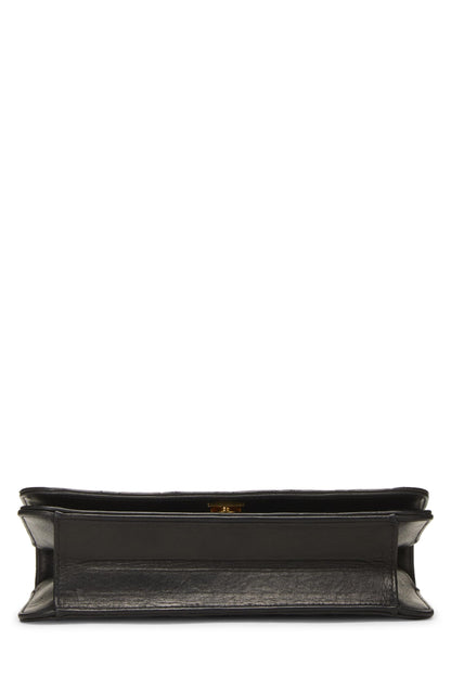 Chanel,  Black Quilted Lambskin Snap Full Flap Small, Black