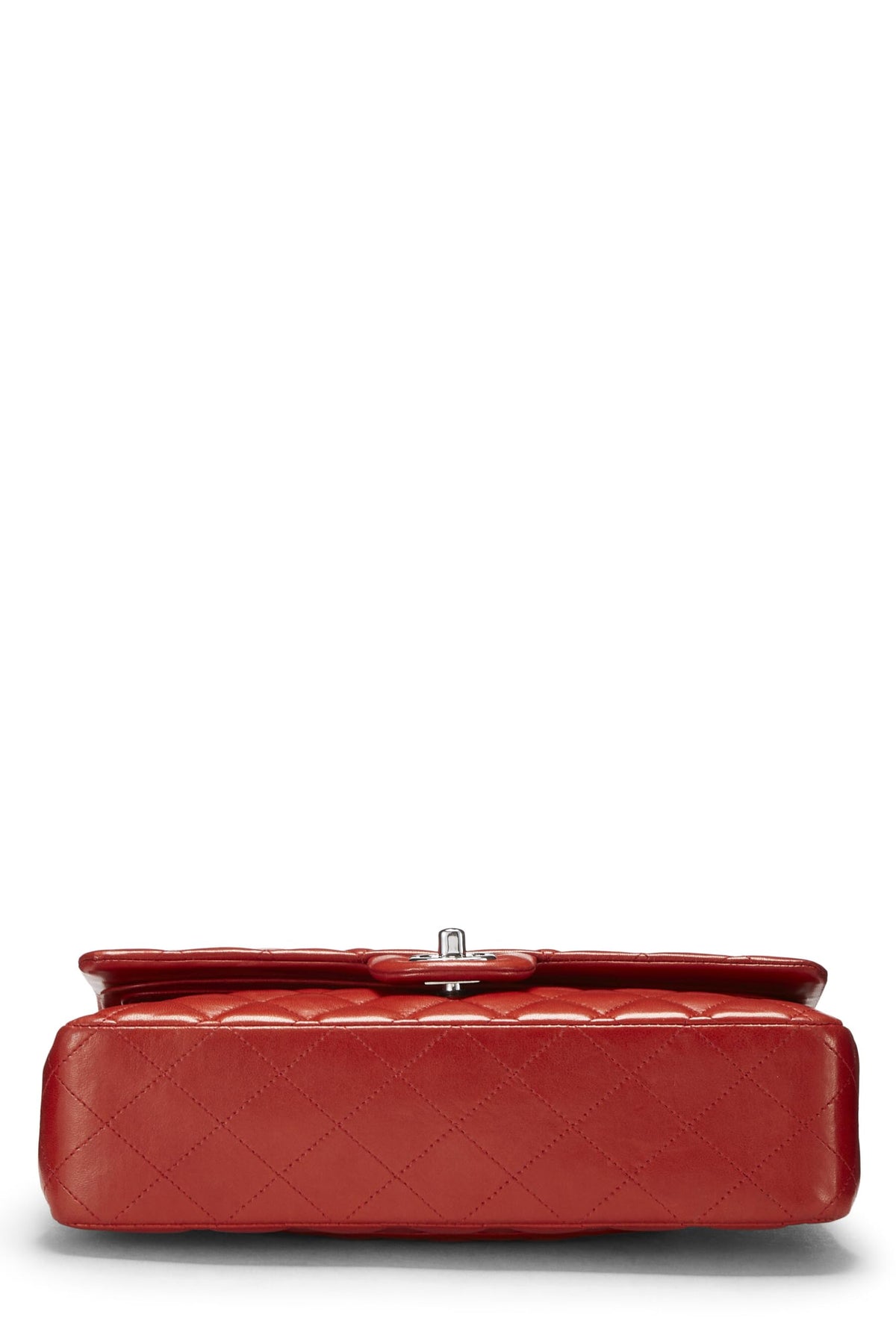 Chanel,  Red Quilted Lambskin Classic Double Flap Medium, Red