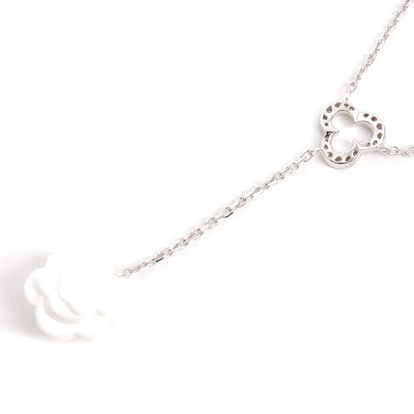 Chanel 18K White Gold Camelia Diamond Necklace