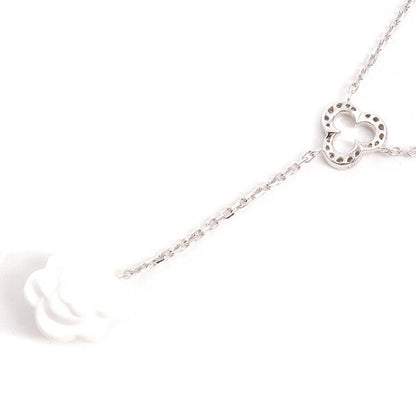 Chanel 18K White Gold Camelia Diamond Necklace