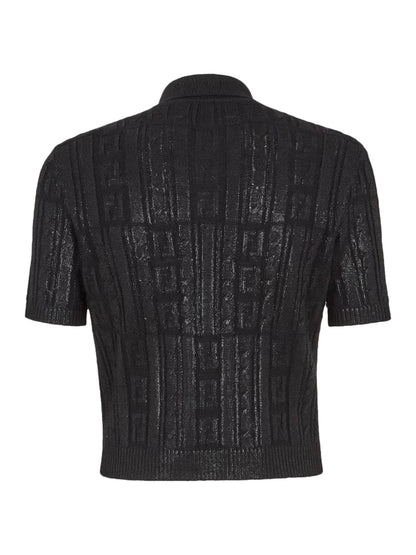 Fendi Men Black Wool Polo