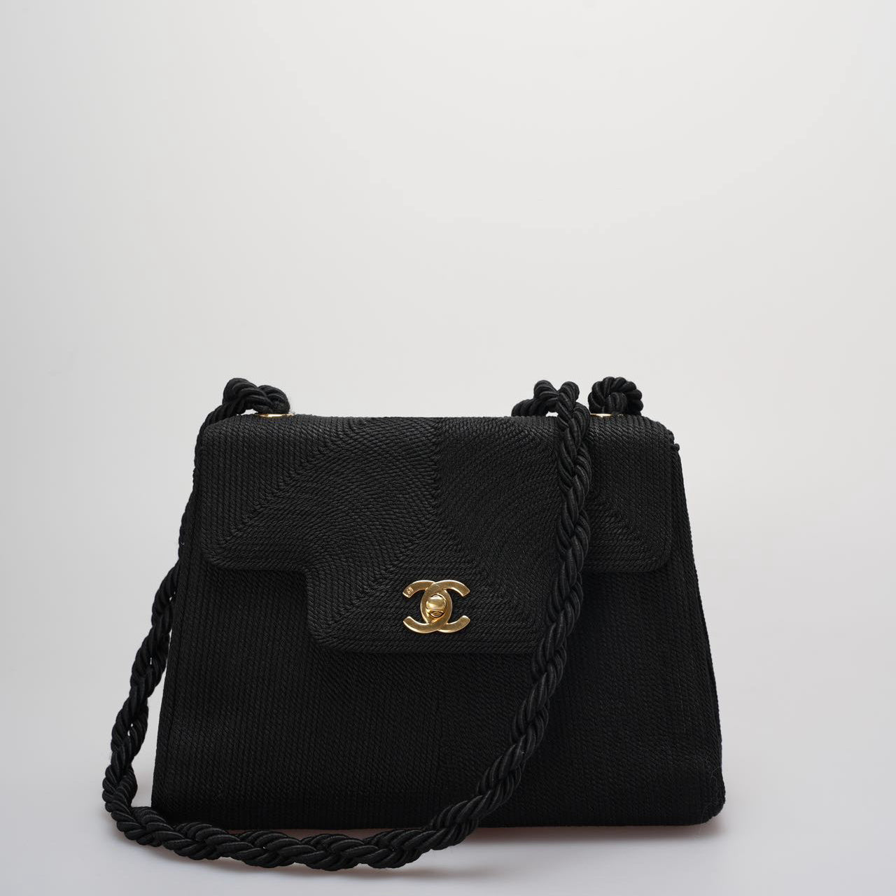 Chanel Vintage Silk Rope Mini Kelly Flap Bag 24K Gold Hardware 1997 Woven