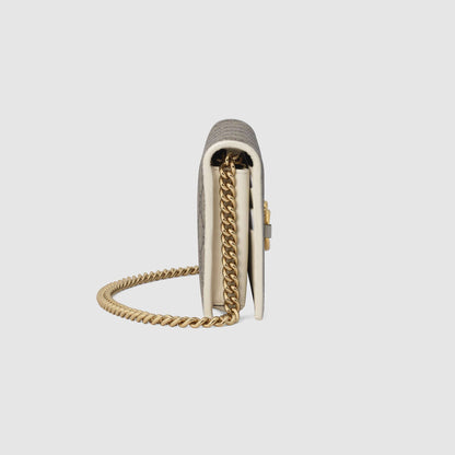 Gucci 1955 Horsebit Wallet With Chain GG Supreme Brown