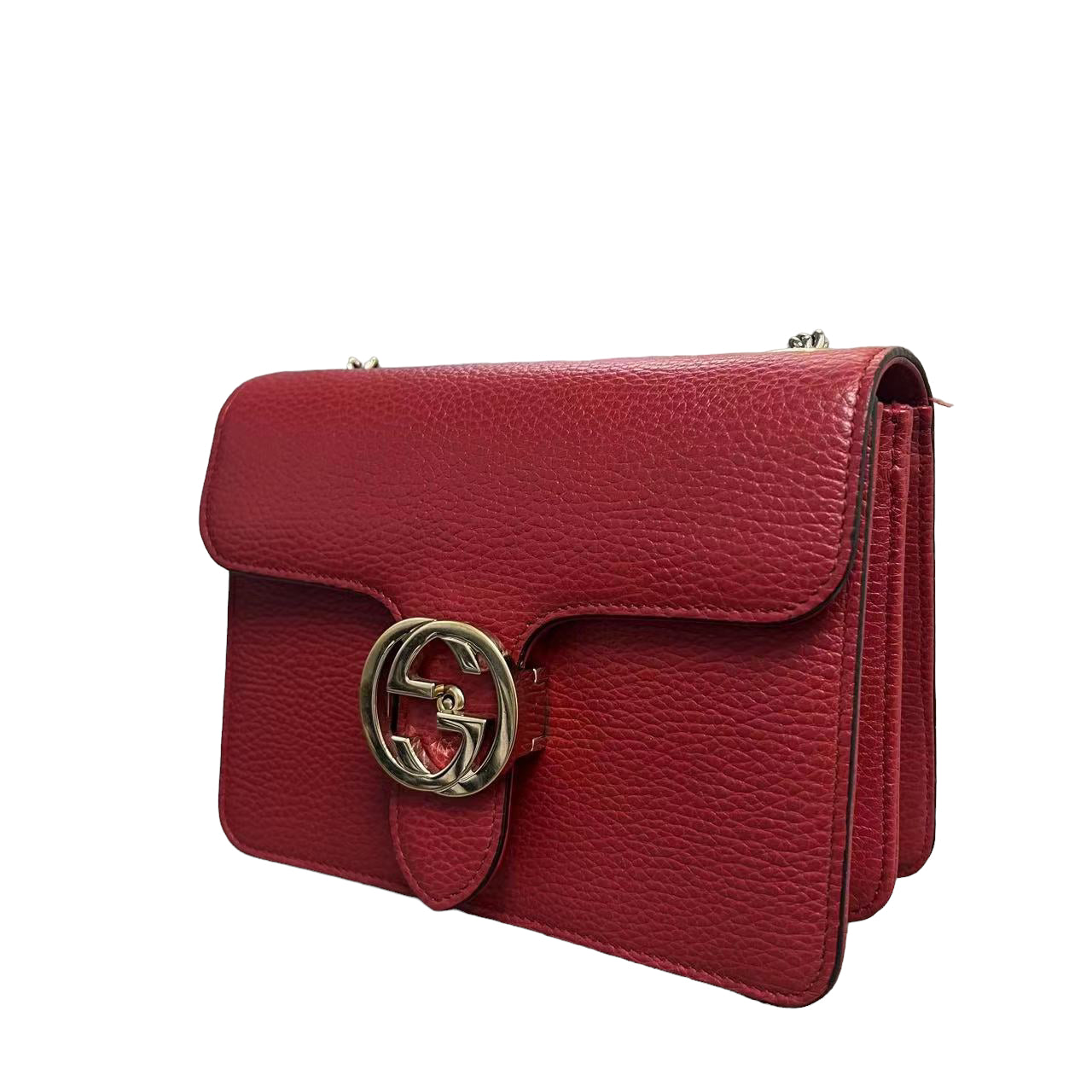 Gucci Small Interlocking GG Calfskin Red GHW