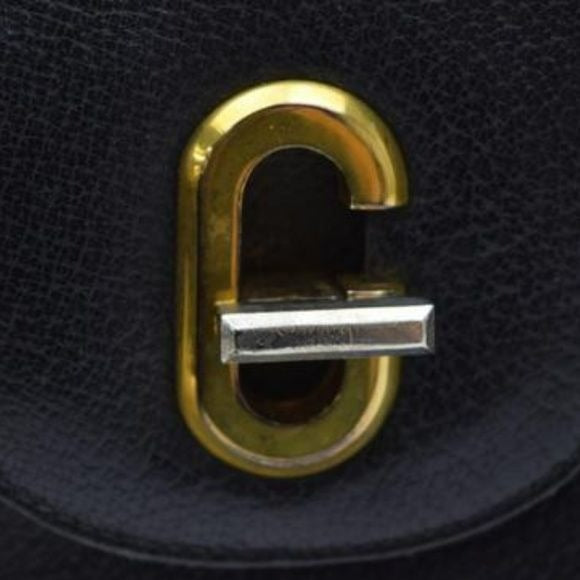 Vintage RARE Mod Buttery Soft Black Leather Gold
