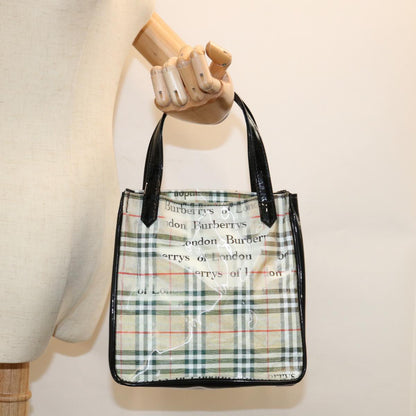 BurberrySs Nova Check Hand Bag Nylon Beige Auth 63085