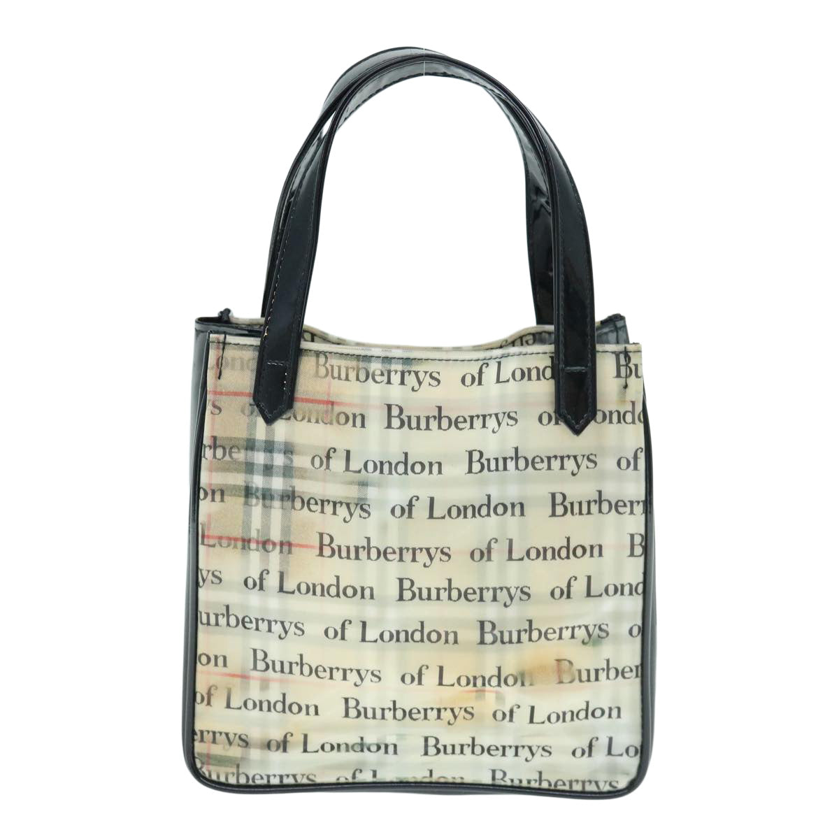 BurberrySs Nova Check Hand Bag Nylon Beige Auth 63085