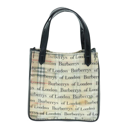 BURBERRY s Nova Check Hand Bag Nylon Beige Auth 63085