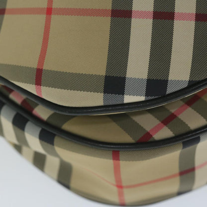 Burberry Nova Check Shoulder Bag Nylon Beige Auth 63139A