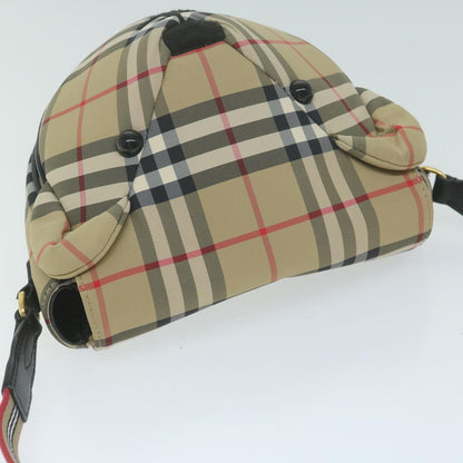 Burberry Nova Check Shoulder Bag Nylon Beige Auth 63139A
