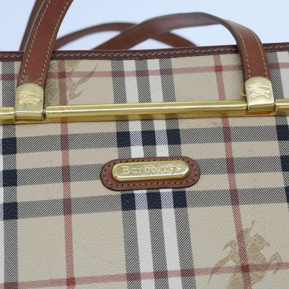 BurberrySs Nova Check Shoulder Bag PVC Leather Beige Auth 63316