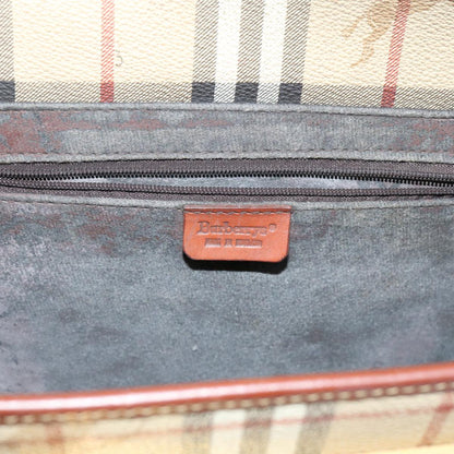 BurberrySs Nova Check Shoulder Bag PVC Leather Beige Auth 63316