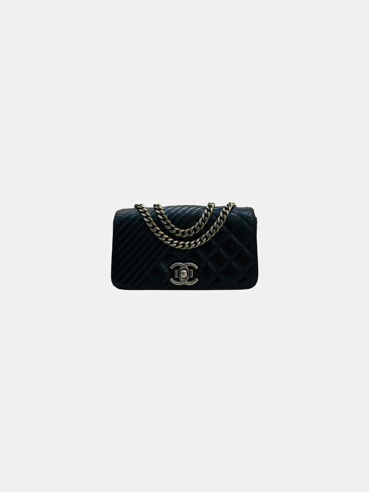 CHANEL Coco Boy Black Quilted Shoulder Bag