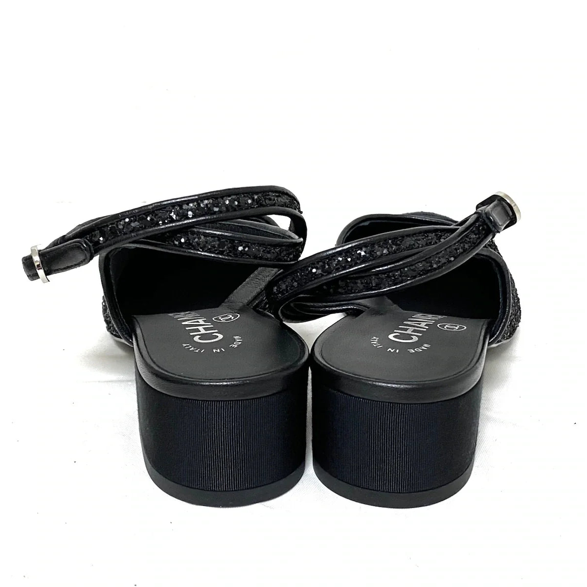 CHANEL SLINGBACK GLITTER, SIZE 36.5