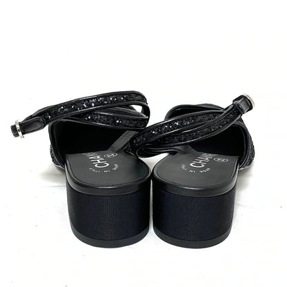 CHANEL SLINGBACK GLITTER, SIZE 36.5