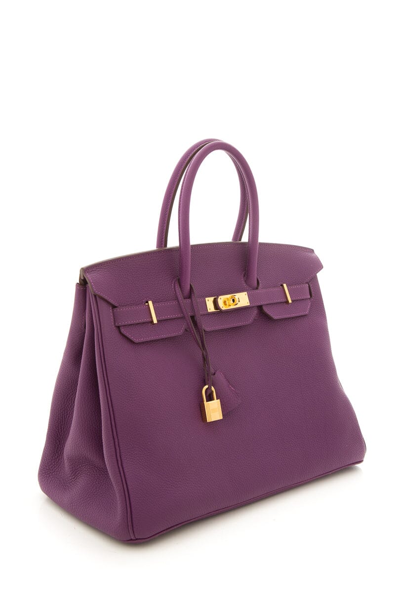 Hermès 2012 Anemone 35cm Togo Birkin Handbag W/ Gold HW