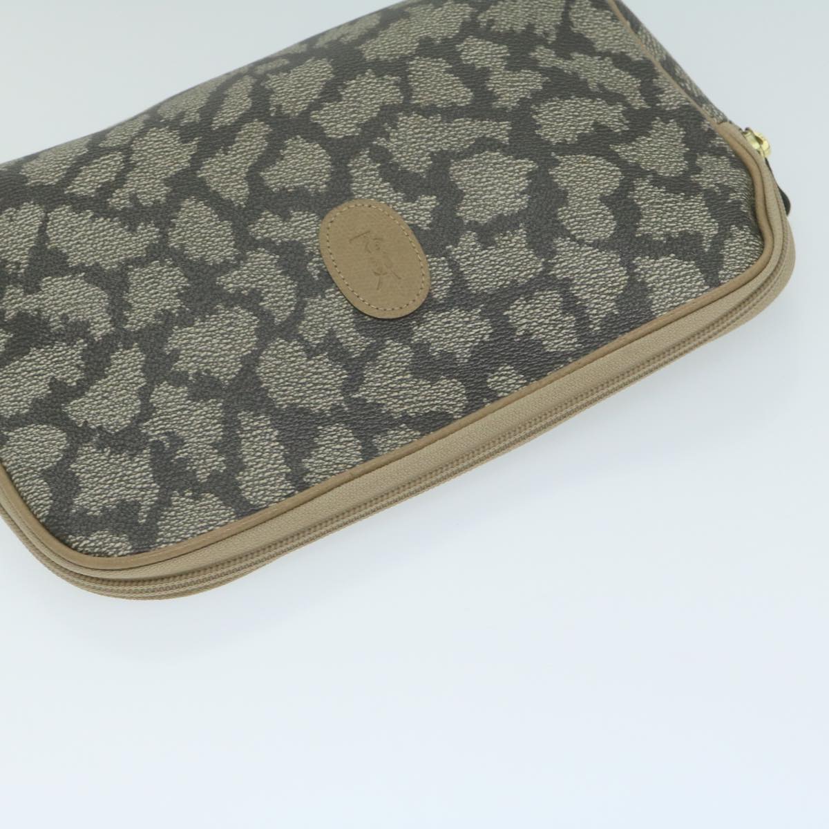 BurberrySs Saint Laurent Clutch Bag PVC Leather 3Set Black Beige Auth 63887