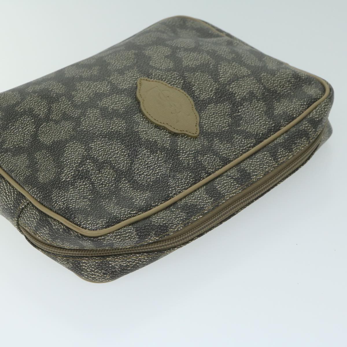BurberrySs Saint Laurent Clutch Bag PVC Leather 3Set Black Beige Auth 63887