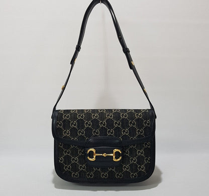 Gucci Horsbit 1955 Denim Shoulder Bag 602204 142809967