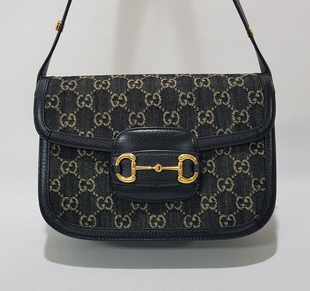 Gucci Horsbit 1955 Denim Shoulder Bag 602204 142809967