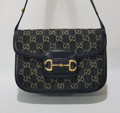 Gucci Horsbit 1955 Denim Shoulder Bag 602204 142809967