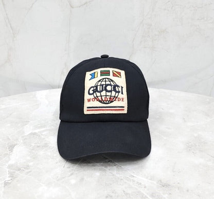 Gucci Worldwide Patch Cap Black L 599226 142812352