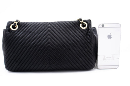 Chanel Chevron V-Stitch Leather Chain Shoulder Bag Single New Mat
