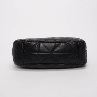 Prada Black Nappa Stitched Large Hobo Bag
