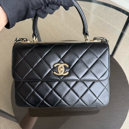 Chanel Trendy CC Small - Quilted Lambskin Black Gold Hardware Series 26