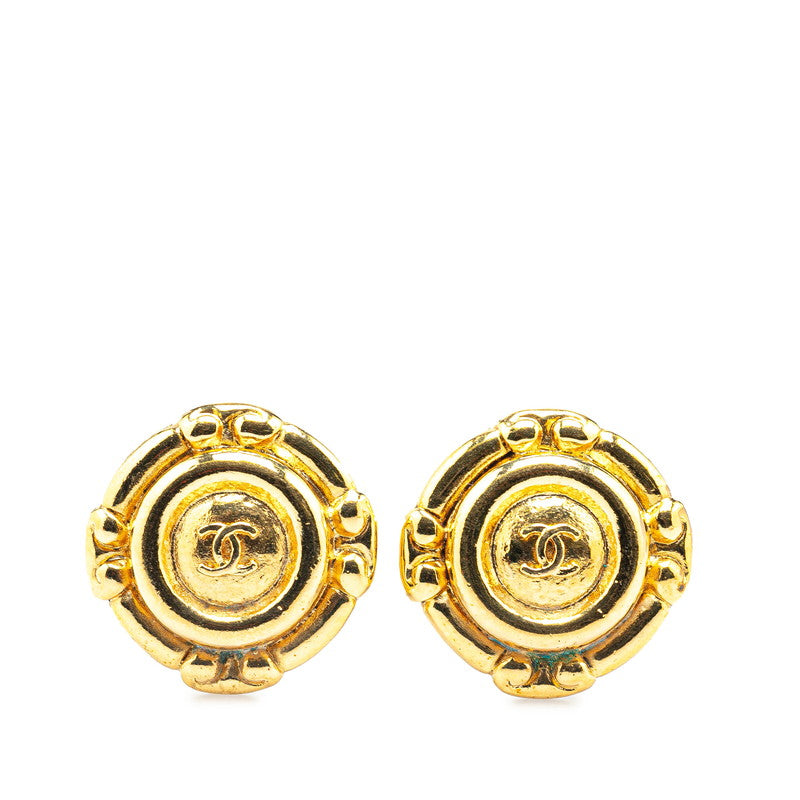 Chanel Coco Mark Round Earrings