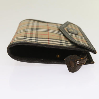 BurberrySs Nova Check Clutch Bag Nylon Canvas Beige Auth 64215