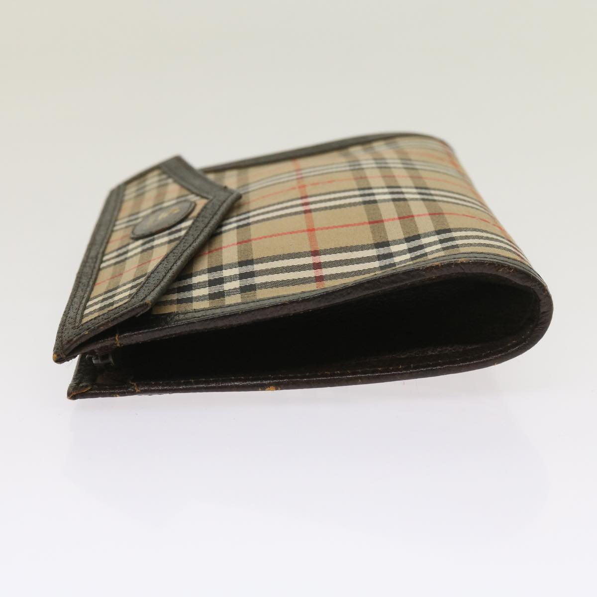 BurberrySs Nova Check Clutch Bag Nylon Canvas Beige Auth 64215