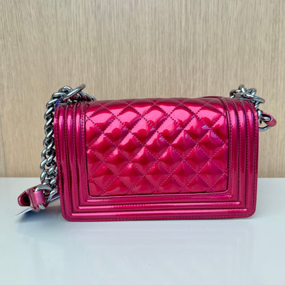 Chanel Small Metallic Boy Bag - Pink Shoulder Bags, Handbags