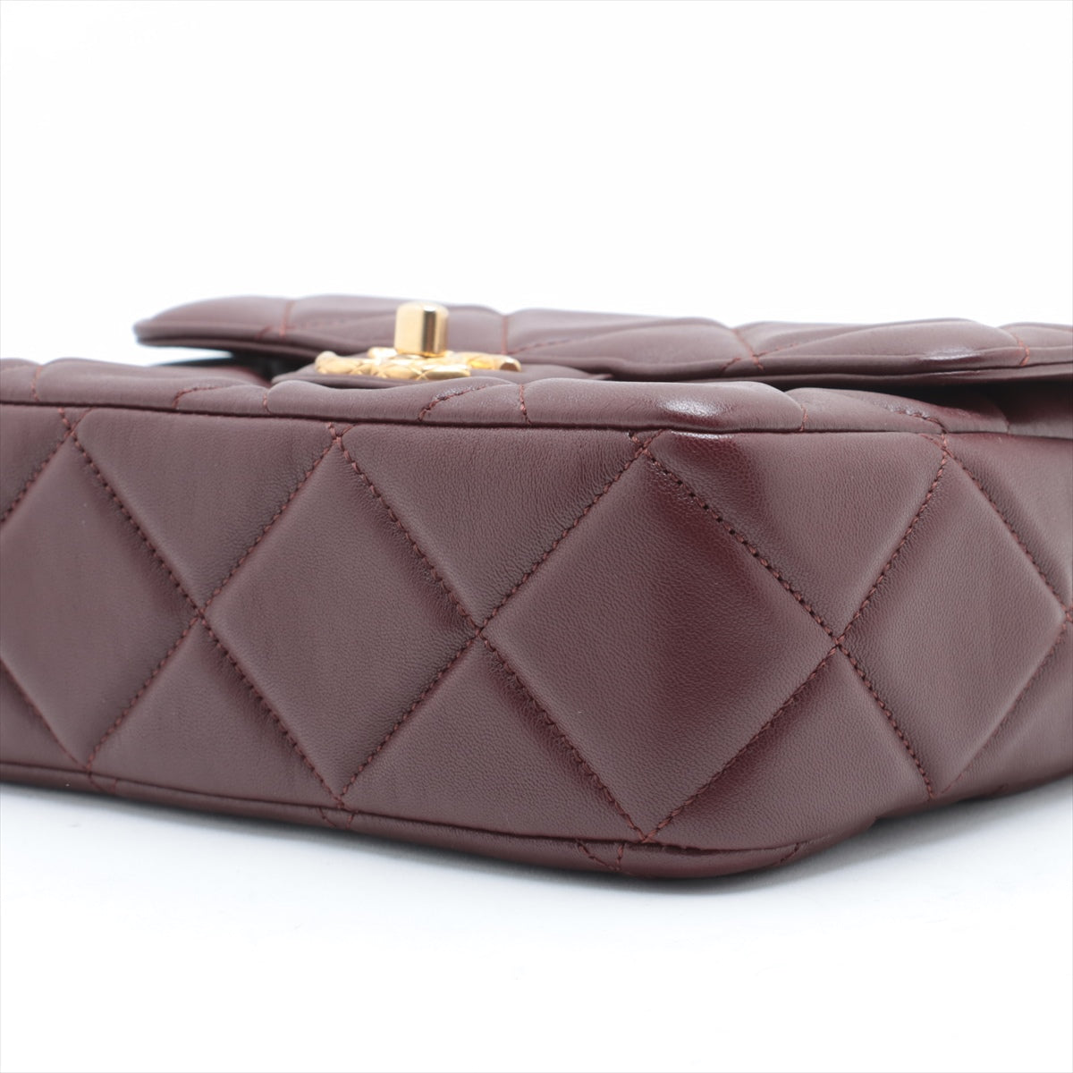 Chanel Mini Lambskin  Single Chain Single Chain Bag Bordeaux Gold  IC Chip