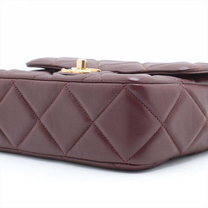 Chanel Mini Lambskin  Single Chain Single Chain Bag Bordeaux Gold  IC Chip