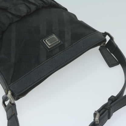 Burberry Nova Check Shoulder Bag Nylon Black Auth 64656