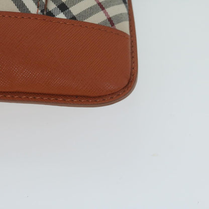 Burberry Nova Check Shoulder Bag Nylon Leather Beige Auth 64942
