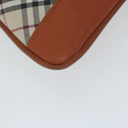 Burberry Nova Check Shoulder Bag Nylon Leather Beige Auth 64942