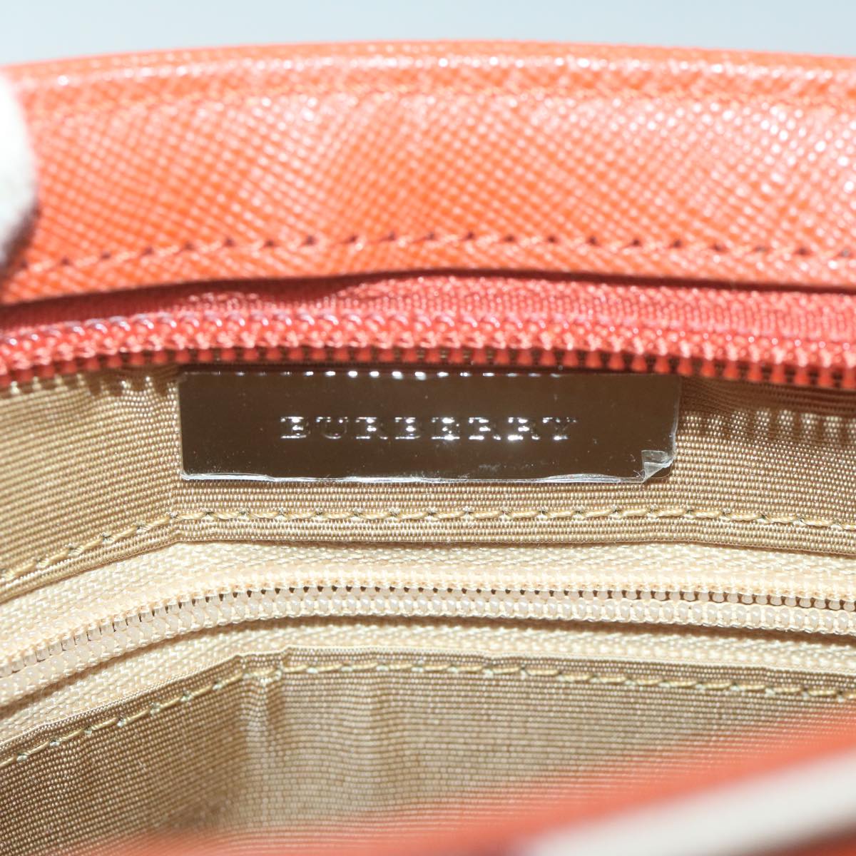 Burberry Nova Check Shoulder Bag Nylon Leather Beige Auth 64942