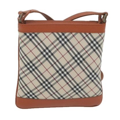 Burberry Nova Check Shoulder Bag Nylon Leather Beige Auth 64942