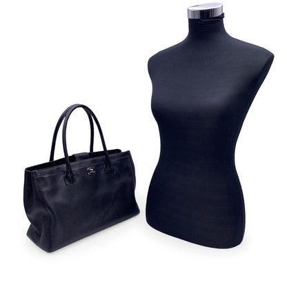 Chanel Black Pebbled Leather Executive Tote Bag Handbag S